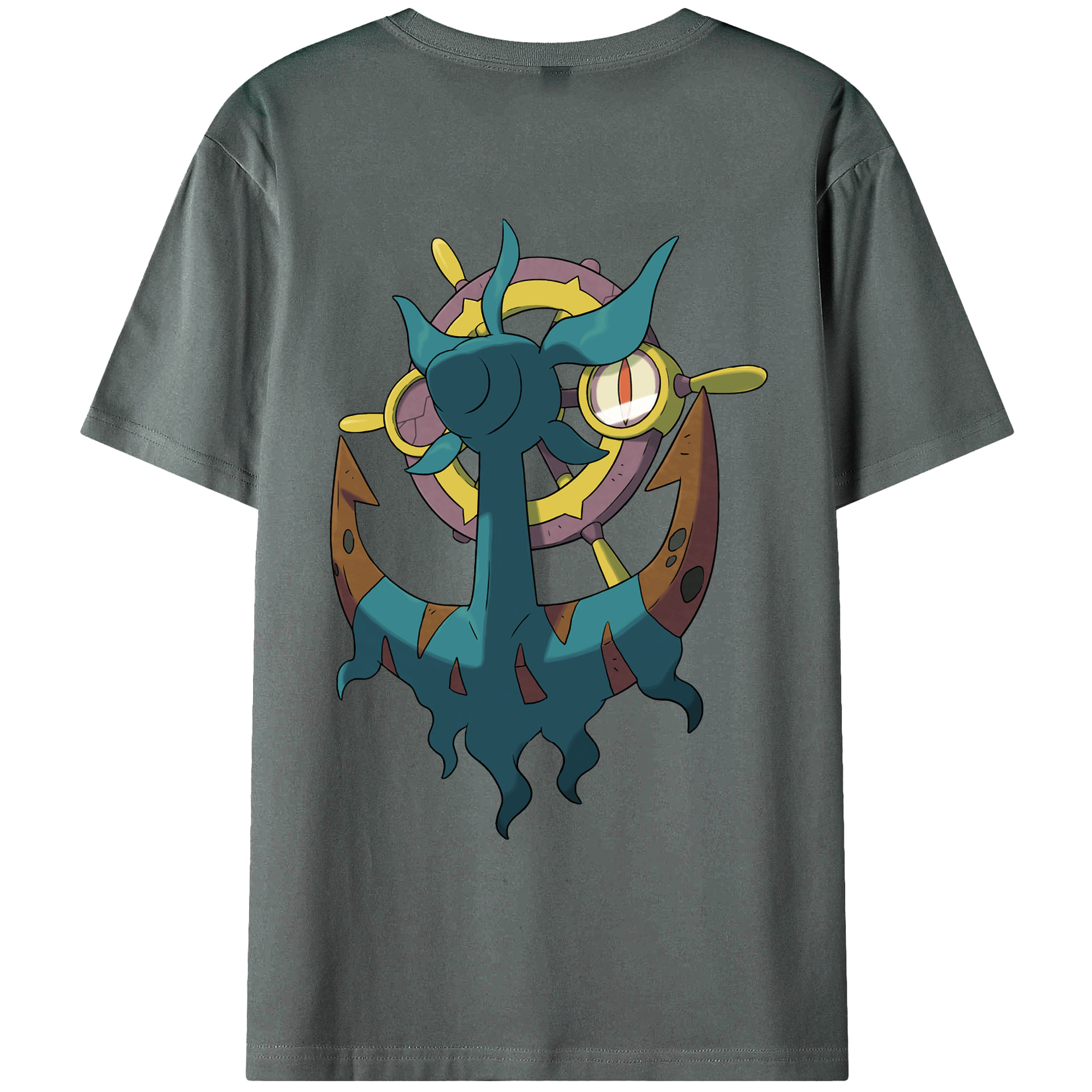 （画像用） ポケットモンスター Pokémon 綿100％ メンズ半袖Tシャツ（バックプリント） 通気性